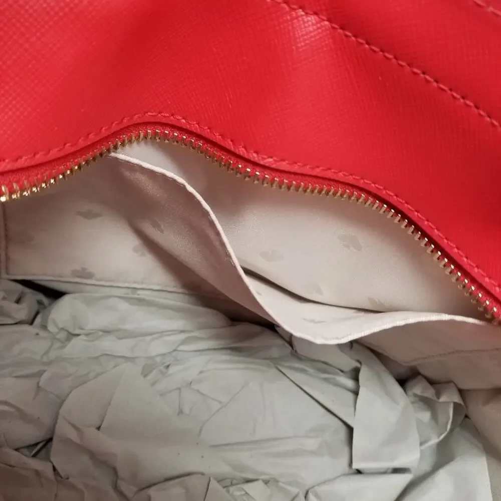 Kate Spade NEW Red Medium Satchel Handbag Zipper Closer‎ Comfortable Women's Bag